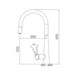 Vòi rửa chén nóng lạnh Malloca K095-S / Inox 304, có dây rút